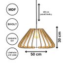 Ver imagem 3 de Luminária Teto tipo Pendente MACAU MDF Completa -:MDF CRU