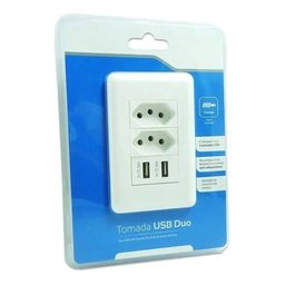 Tomada de Parede 4x2 com USB Duo 2 Tomada 2 USB - 3