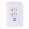 Tomada de Parede 4x2 com USB Duo 2 Tomada 2 USB - 1