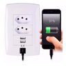 Tomada de Parede 4x2 com USB Duo 2 Tomada 2 USB - 4