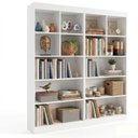 Ver imagem 2 de Kit 2 Estantes Multiuso para Livros 183x94cm Magnólia Yescasa Branco