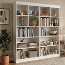 Ver imagem 1 de Kit 2 Estantes Multiuso para Livros 183x94cm Magnólia Yescasa Branco