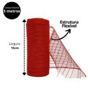 Ver imagem 3 de Kit 2 Telas Decorativa Natal Fita Malha Tule Vermelho 15cm x 5 Metros – Magizi