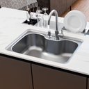 Ver imagem 3 de Cuba de Embutir Morgana 60 Fx Retangular Undermount Aço Inox com Monocomando e Dosador de Sabão