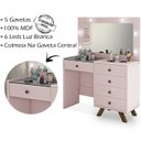 Ver imagem 4 de Kit Penteadeira Com Banqueta Em MDF 00809101X022034 Rose LPA