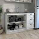 Ver imagem 3 de Balcão de Cozinha para Pia Essenza 2 Portas 3 Gavetas 100% Mdf Branco Fosco - Panorama Móveis