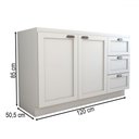 Ver imagem 5 de Balcão de Cozinha para Pia Essenza 2 Portas 3 Gavetas 100% Mdf Branco Fosco - Panorama Móveis