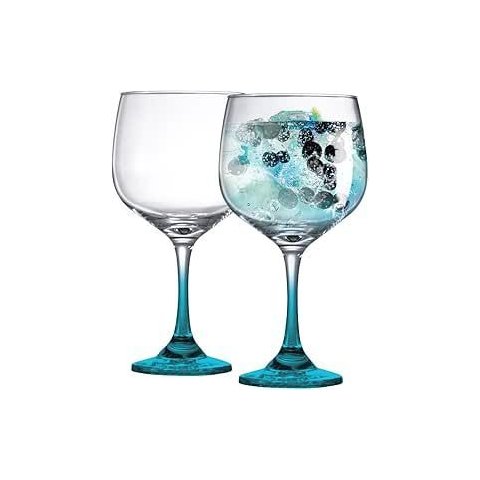 Taça Gin 705 Ml Haste Azul Lv C/02 Pç