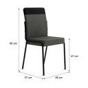 Ver imagem 2 de Conjunto 2 Cadeiras de Jantar Duo 1739 Carraro Grafite/preto
