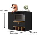 Ver imagem 2 de Armario para Cozinha Suspenso Edipo Cor Preto / Nature - Comprar Moveis em Casa