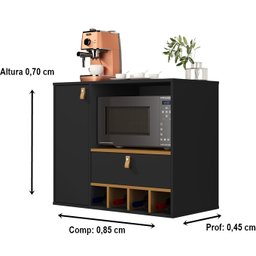 Armario para Cozinha Suspenso Edipo Cor Preto / Nature - Comprar Moveis em Casa - 2