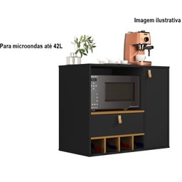 Armario para Cozinha Suspenso Edipo Cor Preto / Nature - Comprar Moveis em Casa - 3