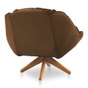 Ver imagem 4 de Kit 02 Poltronas Califórnia Giratória Veludo Terracota Base de Madeira - Pallazio