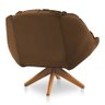 Kit 02 Poltronas Califórnia Giratória Veludo Terracota Base de Madeira - Pallazio - 4