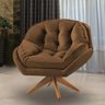Kit 02 Poltronas Califórnia Giratória Veludo Terracota Base de Madeira - Pallazio - 2