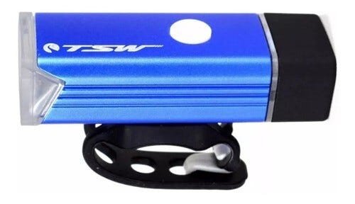 Farol Bike 180 Lumens Sinalizador Lanterna Recarregável Usb - AZUL - 2