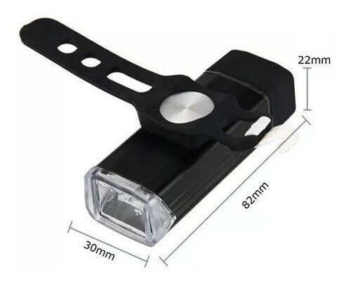 Farol Bike 180 Lumens Sinalizador Lanterna Recarregável Usb - PRETO - 4