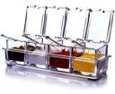 Ver imagem 1 de Porta Condimentos E Temperos Acrílico Lindo Crystal 4 Potes