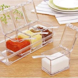 Porta Condimentos E Temperos Acrílico Lindo Crystal 4 Potes - 5