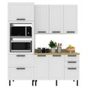 Ver imagem 4 de Cozinha Modulada 4 Pecas 190 Cm Mdf Branco Carvalho Tecno Mobili