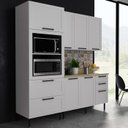 Ver imagem 2 de Cozinha Modulada 4 Pecas 190 Cm Mdf Branco Carvalho Tecno Mobili