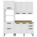 Ver imagem 1 de Cozinha Modulada 4 Pecas 190 Cm Mdf Branco Carvalho Tecno Mobili