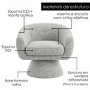 Ver imagem 4 de Poltrona Decorativa Cave Base Giratoria Boucle Tce 1010 Moll