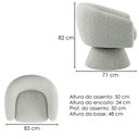 Ver imagem 3 de Poltrona Decorativa Cave Base Giratoria Boucle Tce 1010 Moll