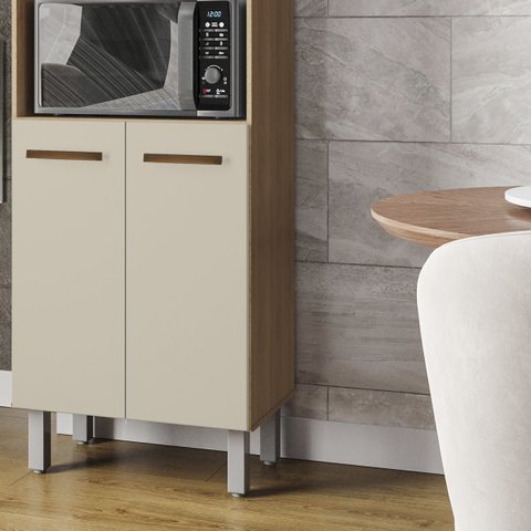 Armário Paneleiro Mara para Cozinha 4 Portas 2 Espaços Moblis: Savana Off White