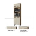 Ver imagem 7 de Armário Paneleiro Mara para Cozinha 4 Portas 2 Espaços Moblis: Savana Off White