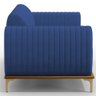 Sofá 3 Lugares para Sala de Estar Molino 210cm D02 Pés D'ouro Veludo Azul Marinho C-304 - Lyam - 5