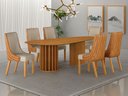 Ver imagem 7 de Conjunto Sala de Jantar Mesa Orgânica 180cm 6 Cadeiras Belle sem Tampo Vidro Cinamomo/Sintético Terr