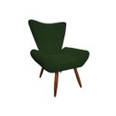 Ver imagem 2 de Poltrona Decorativa Emilia Suede Verde Pés Madeira Ms Decor