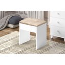 Ver imagem 1 de Banqueta Camarim Puff Estofada Conforto e Compacta:branco