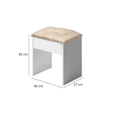 Ver imagem 3 de Banqueta Camarim Puff Estofada Conforto e Compacta:branco