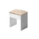 Ver imagem 2 de Banqueta Camarim Puff Estofada Conforto e Compacta:branco