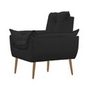 Ver imagem 2 de Kit 02 Poltrona Opala Decorativa Suede Preto