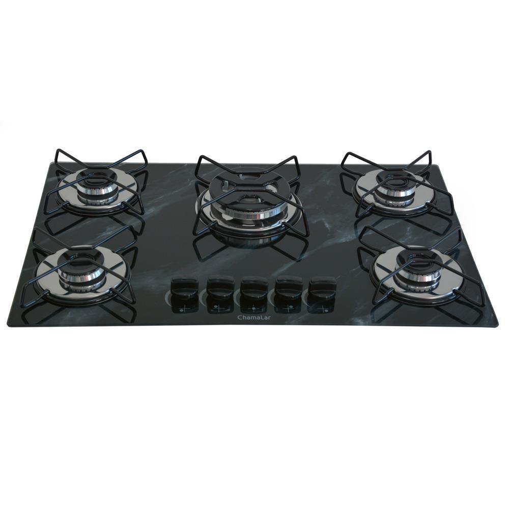 Cooktop Gás 5 Bocas Chama Tripla 127/220 Preto