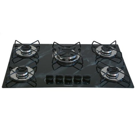 Cooktop Gás 5 Bocas Chama Tripla 127/220 Preto