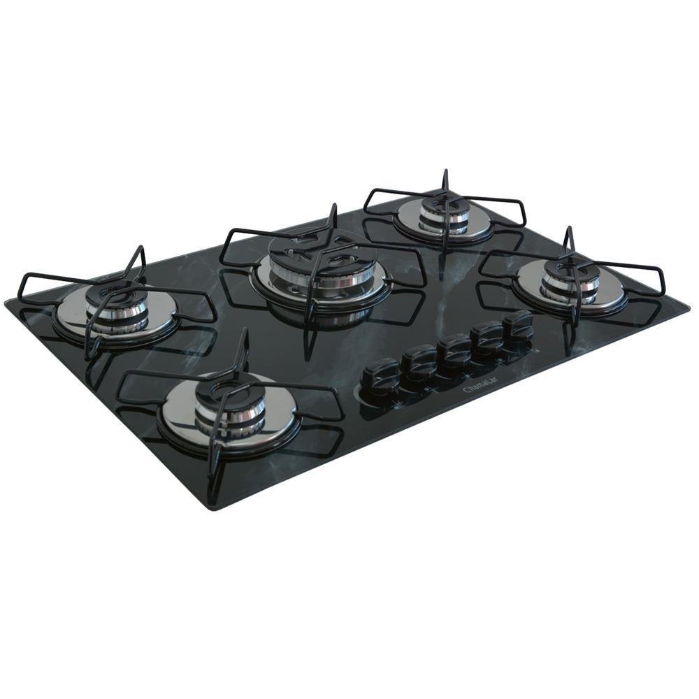 Cooktop Gás 5 Bocas Chama Tripla 127/220 Preto - 2