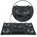 Ver imagem 3 de Cooktop Gás 5 Bocas Chama Tripla 127/220 Preto