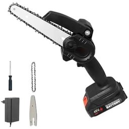 Mini Motoserra Elética Portátil Potente Bateria Recarregável Serra Poda Galho Bateria 2x48v - Bivolt - 5