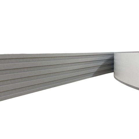 Moldura Painel Ripado Eva Adesivo Urânio 5cmx5mm 25 Metros - Cinza