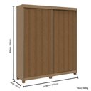 Ver imagem 3 de Guarda Roupa Casal 02 Portas Deslizantes Abrolhos Rimo - Carvalho/jequitibá