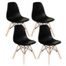 Conjunto 4 Cadeiras Eames Eiffel Com Pés De Madeira - Preto - 1
