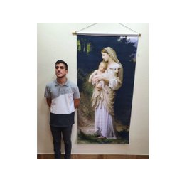 Imagem Quadro Inocência Nossa Senhora Divina Pastora Em Tecido - 3