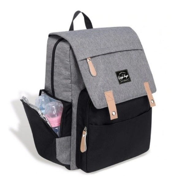 Mochila Bolsa Maternidade Multifunção Térmica Impermeável Bebê - Cinza - 2