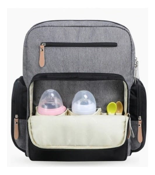 Mochila Bolsa Maternidade Multifunção Térmica Impermeável Bebê - Cinza - 3