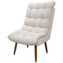 Ver imagem 1 de Poltrona Decorativa para Sala Consultório Clínica Recepção Salão Manicure Sufler Decorativa Linho