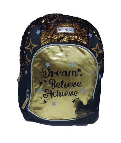 Mochila Bolsa Meninas Infantil Criança Passeio Escola Paetê - Dourado - 2